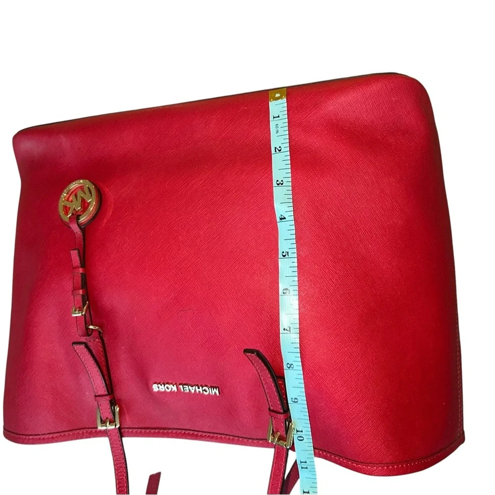 Michael Kors Scarlet Red Handbag with Gold Details Large Tote